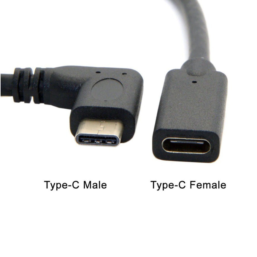 สายพ่วง 18cm 90 Degree Right Angle USB 3.1 Type C Male To Female ...