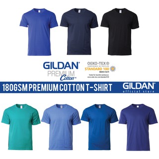 Gildan เสื้อยืด คอกลม ผ้าฝ้าย พรีเมี่ยม สําหรับผู้ชาย ผู้หญิง 76000 Group E