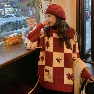 🎅🏻ชุดคริสมาส💗เสื้อไหมพรม เสื้อกันหนาวคู่รัก หนาวสีแดง ลายน่ารักๆ ต้อนรับวันคริสมาสต์
