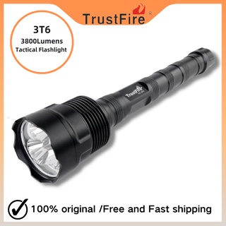 Trustfire ไฟฉาย LED 3T6 3800 ลูเมน สว่างมาก 5 โหมด ชาร์จ USB สําหรับตั้งแคมป์