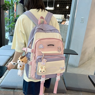 【พร้อมส่ง】กระเป๋านักเรียน กระเป๋าเป้สะพายหลัง จุของได้เยอะ แบบเรียบง่าย สไตล์เกาหลี ญี่ปุ่น สําหรับผู้หญิง นักเรียนมัธยมต้น 2022