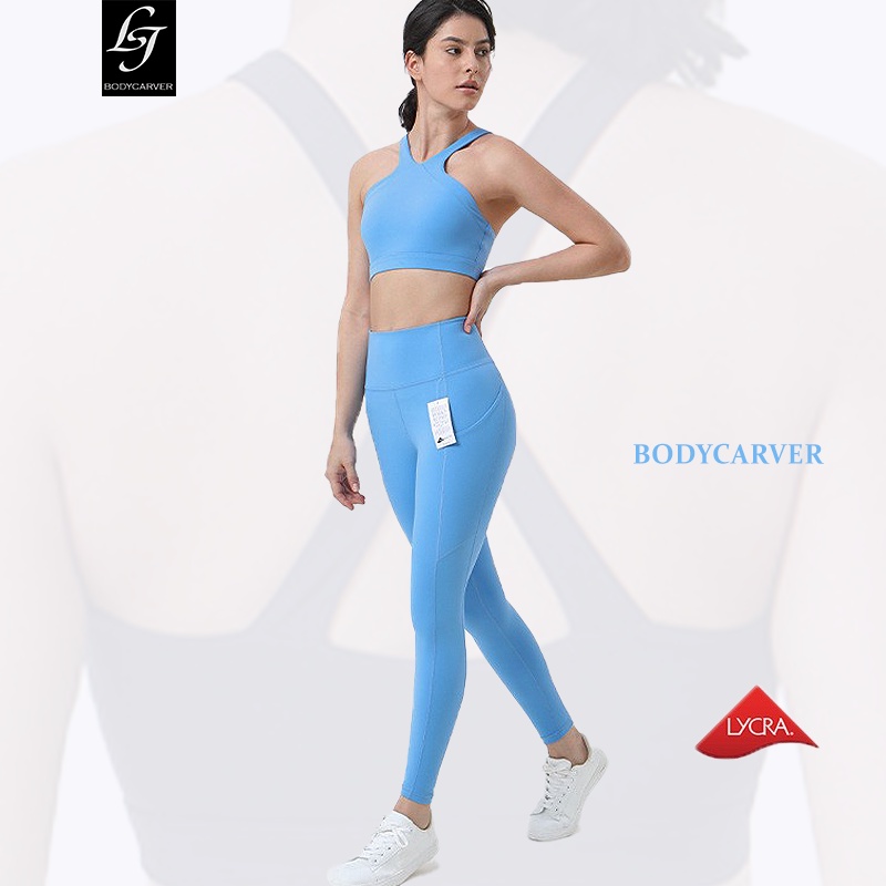 bodycarver-x-lycra-ชุดโยคะ-ผู้หญิง-กระแทกสูง-สปอร์ตบรา-เนยพิเศษ-กางเกงโยคะ-เอวสูง-ผู้หญิง-ฟิตเนส-ฝึกซ้อม-ชุด