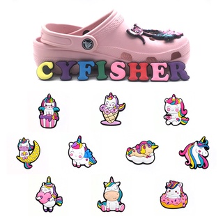 จี้การ์ตูนยูนิคอร์นน่ารัก สําหรับตกแต่งรองเท้า Crocs Clogs DIY