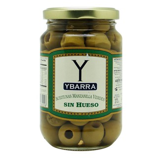 ํYBARRA Pitted Manzanilla Olives 370 g มะกอกเขียวไร้เมล็ด นำเข้าจากประเทสเปน ขนาด 370 กรัม