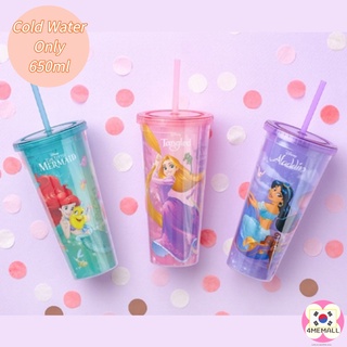 [Daiso Korea] Disney Princess New Straw Cup 650ml, Cold Water Only