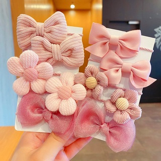 10 ชิ้น เด็ก Scrunchies เด็กผู้หญิง ยืดหยุ่น ยางรัดผม ดอกไม้ ยางรัดผม น่ารัก เครื่องประดับผม