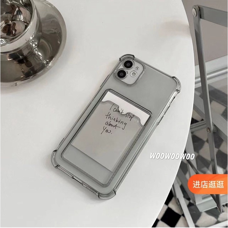 เคสใสใส่บัตร-เคสใสกันกระแทก-เคสใส่รูปโพลาลอย-เคสสำหรับรุ่น-7-8-se20-14-14plus-14pro-14promax