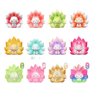 Blind Box Toys Original Ancient Nine Fox Auspicious Series  Model  Confirm Style Cute Anime Figure Gift Surprise Box