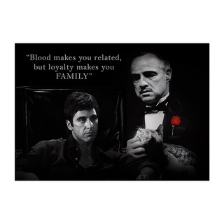 โปสเตอร์ผ้าใบ พิมพ์ลาย Godfather Movie Godfather Marlon Brando Gangster สไตล์คลาสสิก สําหรับตกแต่งห้องนั่งเล่น