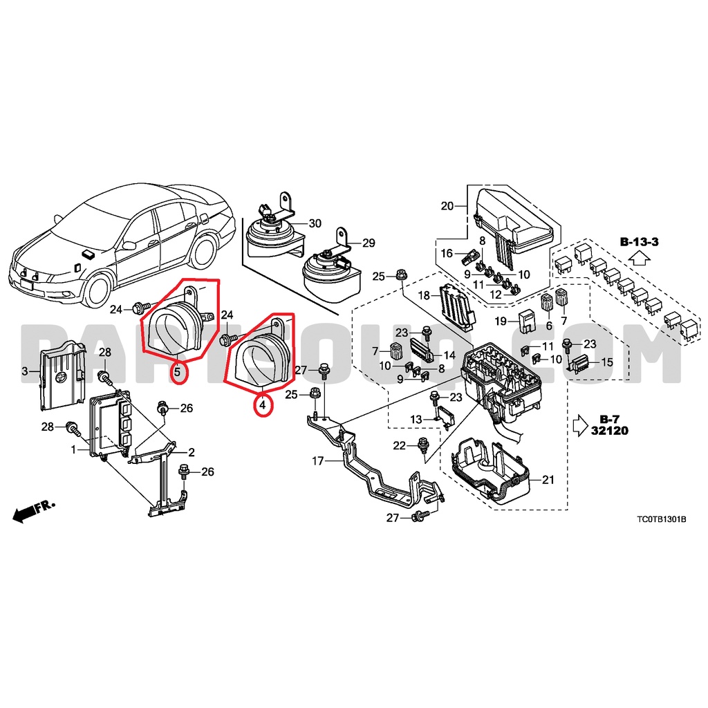 ภาพหน้าปกสินค้าแตร Accord HRV Honda HR-V แตรรถยนต์ Honda Accord (ปลั๊ก 1 พิน) 1คู่ แท้เบิกศูนย์