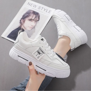 สินค้า NEW!!! Marian รองเท้าผ้าใบรุ่นใหม่ล่าสุด รองเท้าแฟชั่น รองเท้าผ้าใบผู้หญิง เสริมส้น 4.5 ซม. มี3สี ขาว ครีม ส้ม  NO.A0229