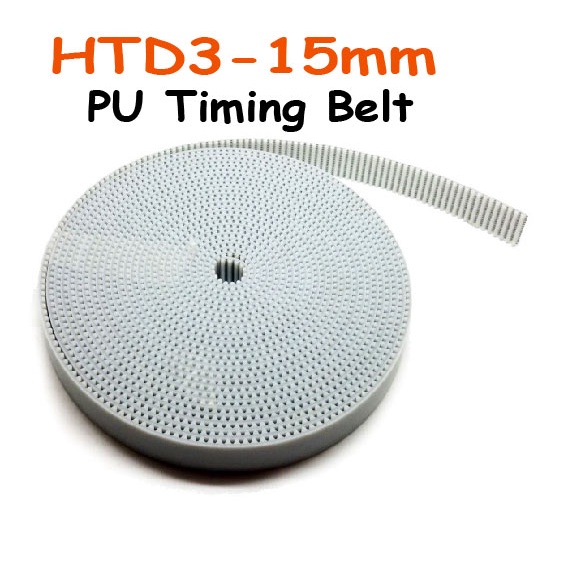 HTD3-15mm. PU Open Timing Belt (สีขาว). SKU:000275-P0 | Shopee Thailand