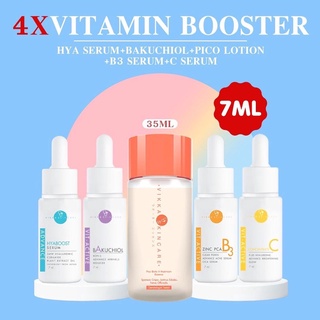 VIKKASKINCARE [Pico Lotion 35 ml + Vit A 5%BAKUCHIOL 7ml + B3 Serum 7ml + Vit C 7ml + Hya serum 7 ml]