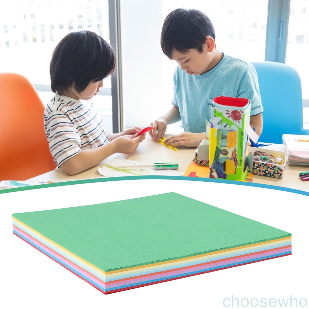 choo-กระดาษพับ-ทรงสี่เหลี่ยม-สีพื้น-หลากสีสัน-สําหรับตกแต่งสมุดภาพ-การ์ด-งานฝีมือ-diy-100-ชิ้น