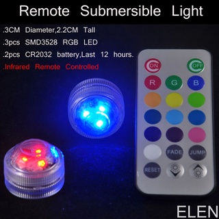Waterproof Remote Control Colored RGB LED Light Boundary Style EFX Accent Submersible Light Remote Control ELEN