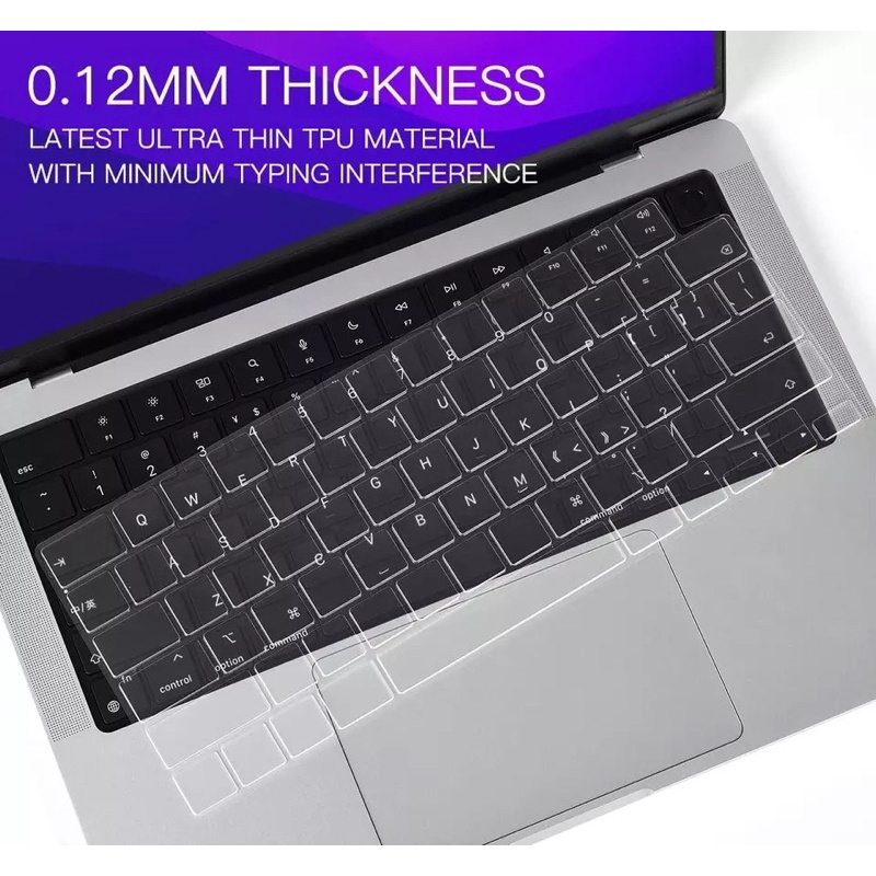 ซิลิโคนคีย์บอร์ดสำหรับ-macbook-2022-air-13-6-m2-a2681-สีดำพิมพ์ภาษาไทย-ใสtpu-silicone-keyboard