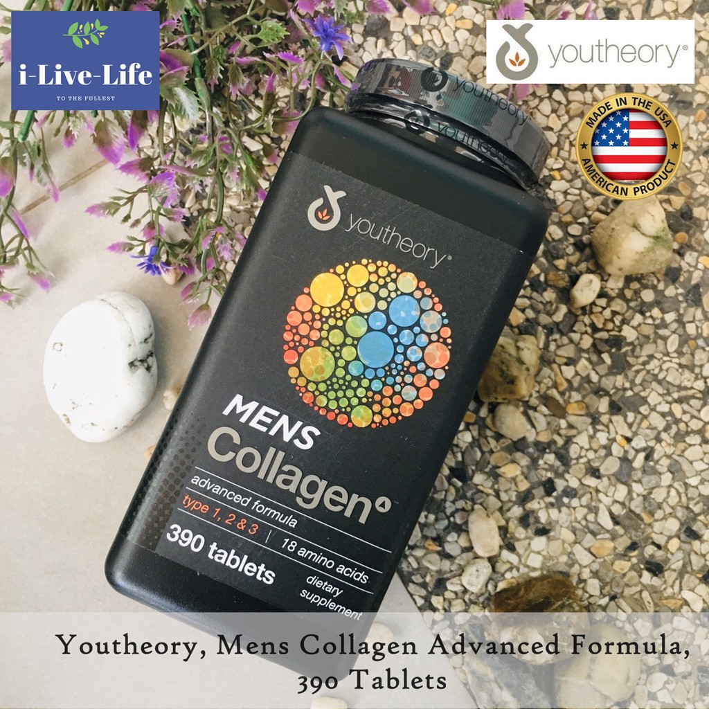 Mens Collagen Advanced Formula 390 Tablets Youtheory คอลลาเจนสำหรับ