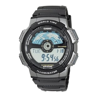 Casio Standard นาฬิกาข้อมือผู้ชาย สายเรซิ่น รุ่น AE-1100W-1AVDF - สีดำ