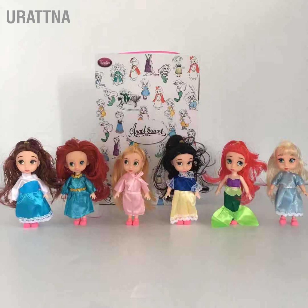 urattna-ชุดตุ๊กตาเจ้าหญิง-4-5-นิ้ว-พร้อมชุดเดรส-แฟชั่น-สําหรับเด็ก-3-ปีขึ้นไป