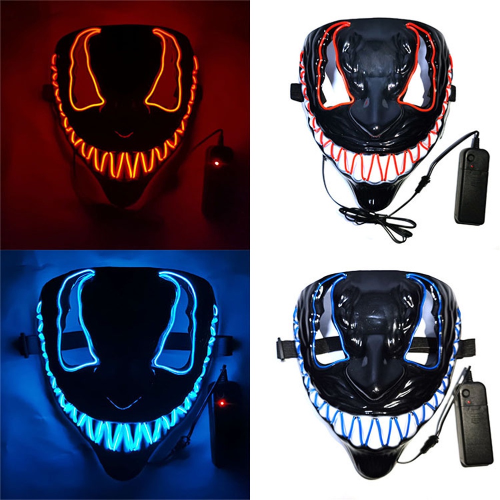 หน้ากากสยองขวัญฮาโลวีน-led-ส่องสว่างหน้ากากแสงเย็น-venom-shape-design-luminous-mask-party-props-bri