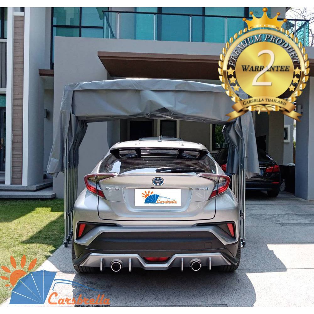 เต็นท์จอดรถพับได้-โรงจอดรถสำเร็จรูป-carsbrella-รุ่น-sunshine-a-สามารถ-ยืด-หด-พับ-เก็บ-ได้-ใช้งานสะดวก-ผ้าไม่สัมผัสตัวรถ