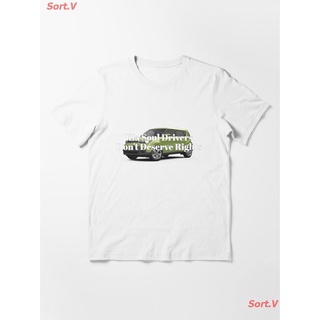 Tee โลโก้ Kia Soul Drivers Dont Deserve Rights Essential T-Shirt เสื้อยืดพิมพ์ลาย เสื้อยืดโลโก้รถ