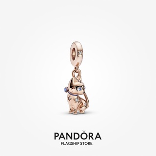 Pandora ชาร์มแมว ชุบโรสโกลด์ 14K ของขวัญวันหยุด สําหรับผู้หญิง p804