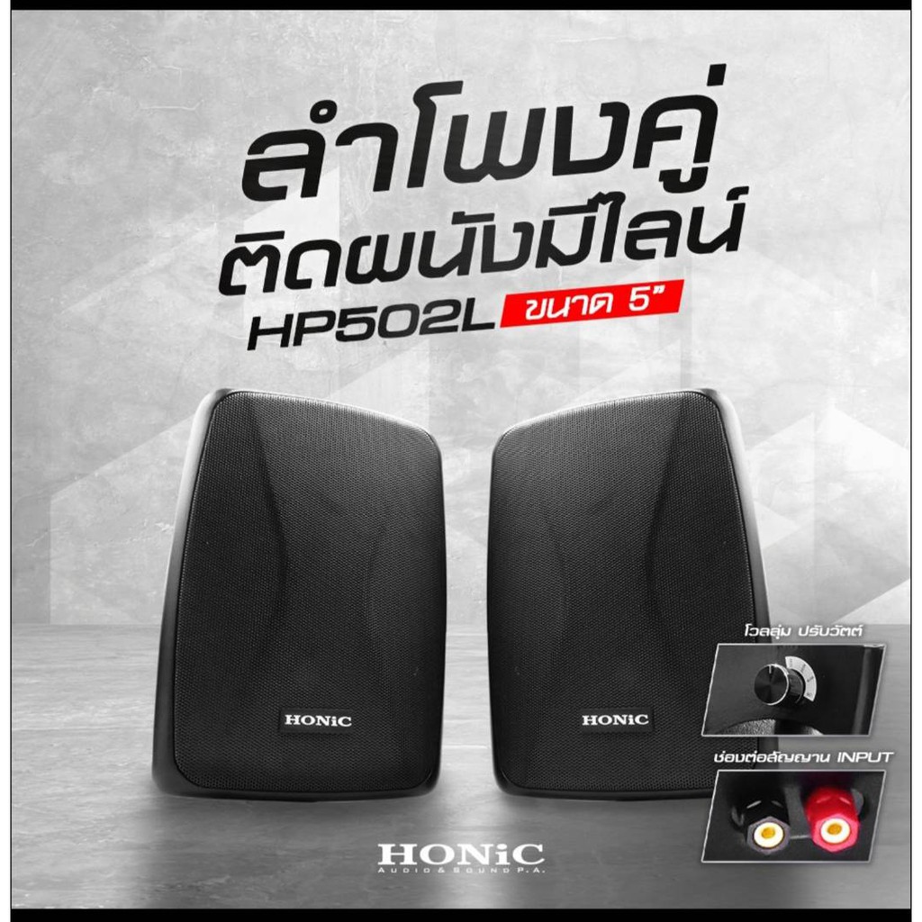 เครื่องเสียงติดห้องเรียน-แอมป์ติดผนัง-honic-amp-300-พร้อมตู้-hp-502l-1-คู่-ขยายห้องเรียน-แอมป์ประกาศเสียง