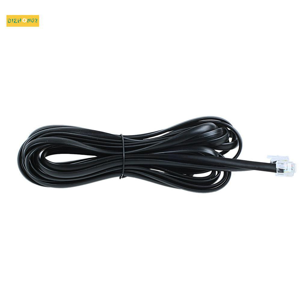 6P6C RJ11 Telephone Extension Fax Modem Cable Line 5M Length Black ...