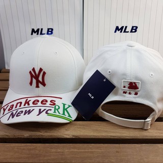 ของแท้ นำเข้าจากเกาหลี หมวก New York หมวก NY MLB YANKEES รหัส 32CPCD811 ขาวปักแดง