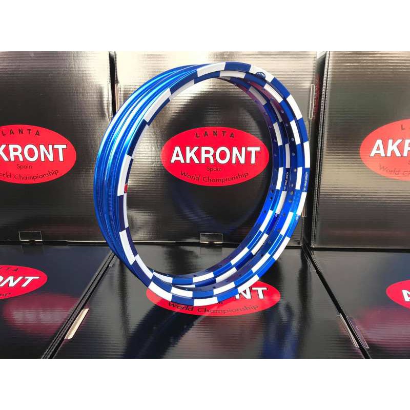 ล้อ Akrontแท้ เลเซอร์ หมากรุก น้ำเงิน ล้ออาก้อน ล้อแข็ง ขนาด1.40-17 ...
