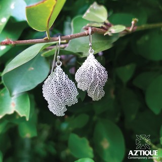 Aztique ต่างหูเงินแท้ ปะการัง Coral Earrings Gift Jewelry Handmade ต่างหู vs