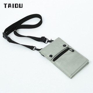 TAIDU กระเป๋าสะพายข้างผู้ชาย พักผ่อนกลางแจ้ง มัลติฟังก์ชั่น โทรศัพท์มือถือ กันน้ำ กระเป๋าคาดหน้าอก กระเป๋าสะพายข้างผู้ชาย