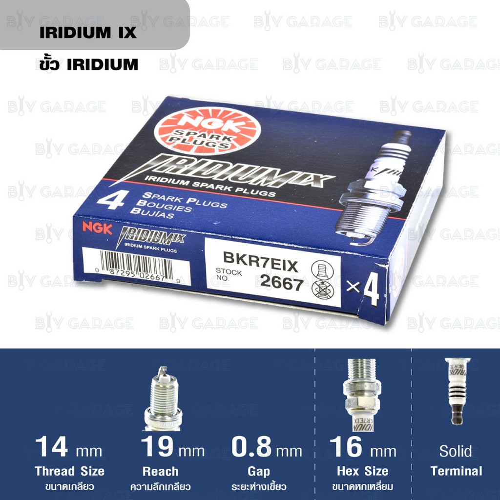 ngk-หัวเทียนขั้ว-iridium-bkr7eix-4-หัว-ใช้สำหรับรถยนต์