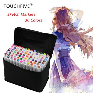 TouchFive ชุดปากกาสีมาร์กเกอร์ ตกแต่งงานศิลปะ 30 สี