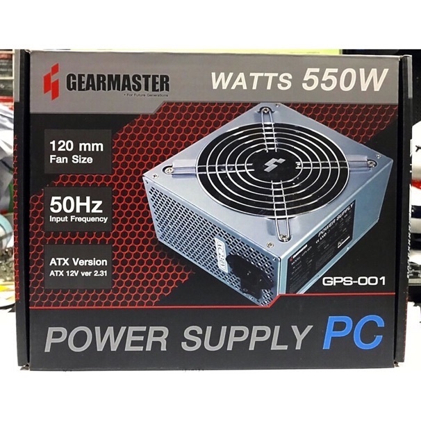 ราคาและรีวิวPower supply 600W /550W /450W GEARMASTER / GPS-001 มีสาย 24Pประกัน 1ปี