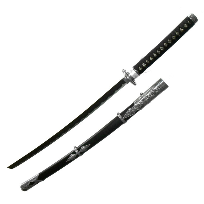 japan-ดาบดาบซามูไร-heisei-silver-sword-แท่นวาง-ranbutaroutachi-สีดำตัดเงิน