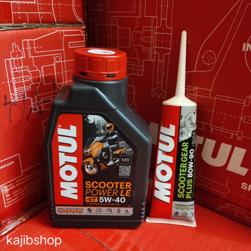 Motul 5w40 Scooter สังเคราะห์ 100% 1 ลิตร + น้ำมันเฟืองท้าย Motul 120ml ...