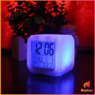 นาฬิกา ทรงลูกเต๋า ตั้งโต๊ะดิจิตอลพร้อมไฟ LED  แสดงเวลา วันที่ เดือน สัปดาห์ Desk Clock