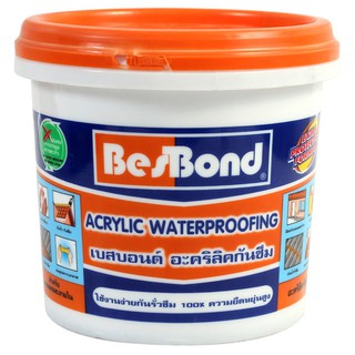 วัสดุกันซึม อะคริลิกกันซึม BESBOND 1KG ขาว เคมีภัณฑ์ก่อสร้าง วัสดุก่อสร้าง BESBOND 1KG WHITE WATERPROOFING ACRYLIC