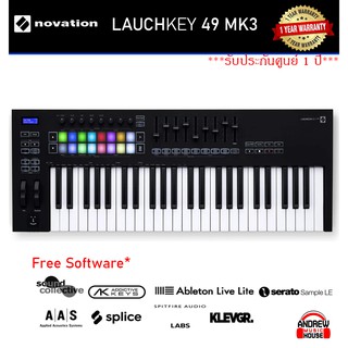 Novation Launchkey 49 MK3 USB MIDI Keyboard Controller (49-Key) ของแท้ ***รับประกันศูนย์ 1 ปี***