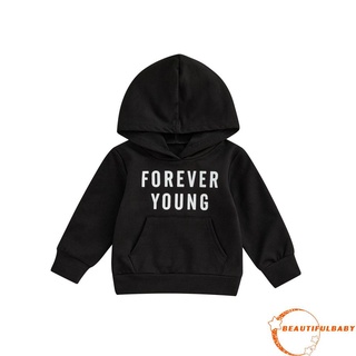 Beauty- เสื้อกันหนาวแขนยาว มีฮู้ด พิมพ์ลายตัวอักษร ทรงหลวม สําหรับเด็กผู้ชาย และเด็กผู้หญิง