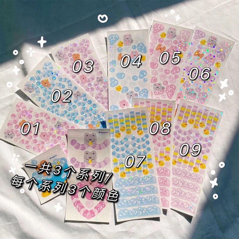 galicici-stickers-ins-สติกเกอร์หมีการ์ตูนน่ารัก-วัสดุ-diy-สติกเกอร์โฮโลแกรม-สติกเกอร์เกาหลี