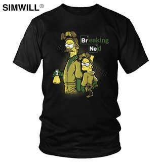 เสื้อยืดแขนสั้น คอกลม ผ้าฝ้าย แบบนิ่ม พิมพ์ลายอนิเมะ Breaking Bad Heisenberg สําหรับผู้ชาย