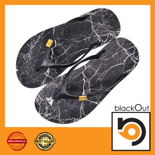 🔰 BlackOut Flipper 🔰 รองเท้าแตะ รองเท้ายางกันลื่น ลายหินดำ