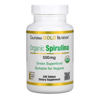 (ล๊อตใหม่พร้อมส่ง) California Gold Nutrition, Organic Spirulina, USDA Organic, 500 mg, 240 Tablets