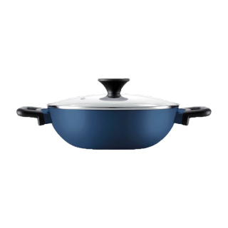 โปรโมชั่น : LocknLock หม้อสองหูสีน้ำเงินพร้อมฝา Decore Kadai 24 ซม. รุ่น LDE1248IH