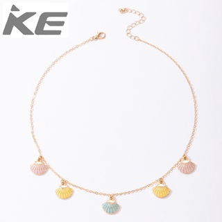 Jewelry Color Drop Shell Necklace Colorful Simple Clavicle Chain Necklace Women for girls for