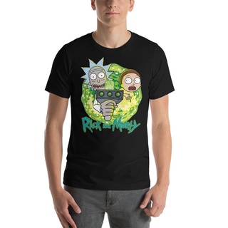 เสื้อยืดโอเวอร์ไซส์เสื้อยืดคอกลม แขนสั้น ผ้าฝ้าย พิมพ์ลาย Rick and Morty แฟชั่นคลาสสิก สําหรับผู้ชายS-3XL