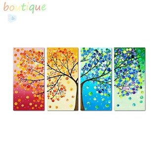 bou 80*40CM Colorful Tree 5D DIY Full Drill Diamond Painting 4-pictures Combination Kit